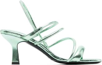 Sandro strappy square-toe sandals - women - Calf Leather/Calf Leather/Calf Leather - 37 - Green