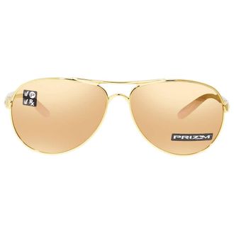 Oakley Feedback Prizm Rose Gold Polarized Pilot Ladies Sunglasses OO4079 407937 59