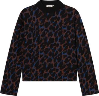 Dedicated Sweater Limhamn Leopard Pullover f&uuml;r Damen | schwarz