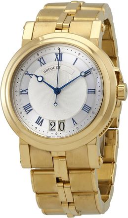 Breguet Marine Automatic Silver Dial 18kt Yellow Gold Mens Watch 5817BA12AV0