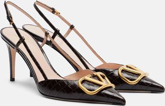 Valentino Garavani VLogo 80 leather slingback pumps