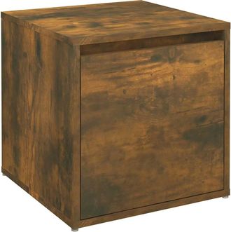 vidaXL Caj&oacute;n Taburete Madera Contrachapada Roble Ahumado 40,5x40x40 Cm Vidaxl