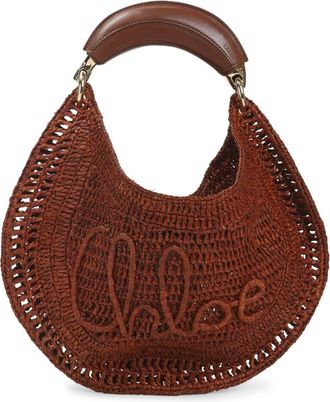 Chlo&eacute; Tassen, Dames, Bruin, ONE Size, Handgeweven Zomer Banaan Hobo Tas