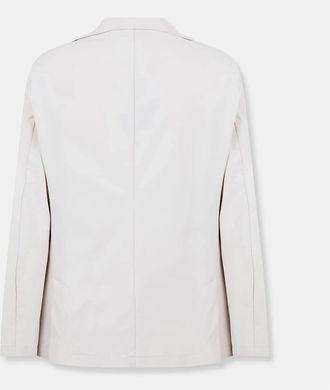 HUGO BOSS Mens Solid Patterned Notch Collared Blazer - White - Size: 42/Regular