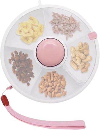 OEM Caja Giratoria Para Snacks, Organizador Con Tapa Y 5 Compartimentos, Para Alimentos, Frutas, Verduras Y Frutos Secos, Aviones Y Coches, Rosa