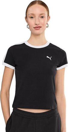 Puma T7 Slim Fit T-Shirts Womens Workout Puma Black : LG, Cotton/Elastane