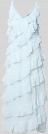 Vila Midikleid mit Volants Modell LUNA in Hellblau, Gr&ouml;&szlig;e 34