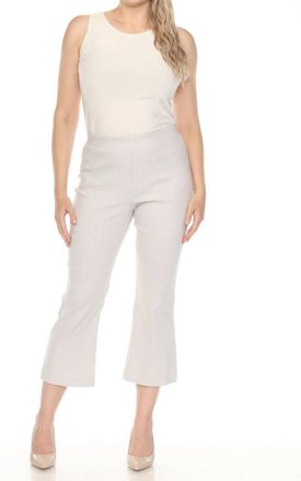 Joseph Ribkoff Jacquard Flared Cropped Pants In Grey/white