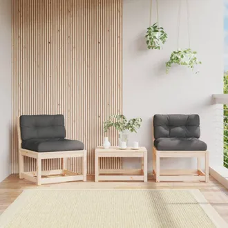 vidaXL Sof&aacute;s De Jard&iacute;n Con Cojines 2 Uds Madera Maciza De Pino Vidaxl