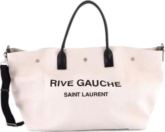 Saint Laurent Rive Gauche canvas shopper - Zwart
