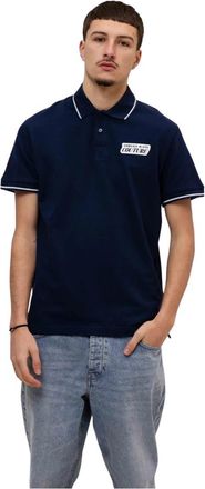 Versace Jeans Couture Square Logo Print Polo - Heren - Polos - Blauw - S - Katoen - Tops