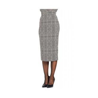 Elisabetta Franchi Dames, Rokken, Grijs, Maat: L Leer