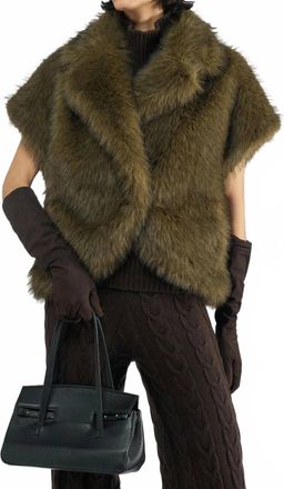 Liviana Conti The Alyn Faux Fur Cape Wraps In Green