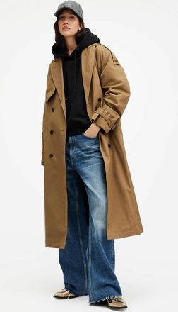 AllSaints Wyatt Relaxed Fit Belted Trench Coat