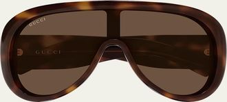 Gucci 99mm Acetate Shield Sunglasses