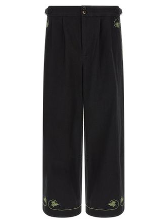 Bode Black Cotton Casual Mens Pants