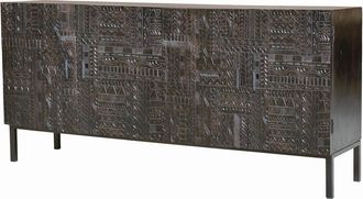 Giner&Colomer Aparador madera de mango y patas metal en nogal oscuro