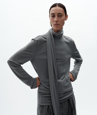 Bottega Veneta Viscose Jersey Top - Grey - Women - 36