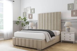 Comfort Beds Paris Coniston Bed Frame - 50 Upholstered Headboard in Cream | Size: Single