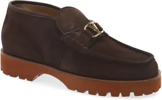 Valentino Garavani VLOGO Signature Leather Loafer Boot in Brown at Nordstrom, Size 43