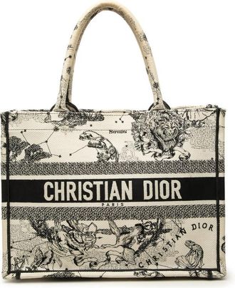 Dior Pre-owned Dior Medium Canvas Embroidered Zodiac Toile De Jouy Book Tote Unisex SK9P9ZH43EEB4J89