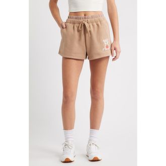 Vinyl Icons Teddy Bear & Strawberry Sweat Shorts in Tan at Nordstrom Rack, Size Small