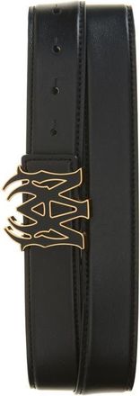Amiri Core Logo Buckle Leather Belt in Black at Nordstrom, Size 90