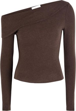 Reformation off-shoulder long-sleeve top - Brown