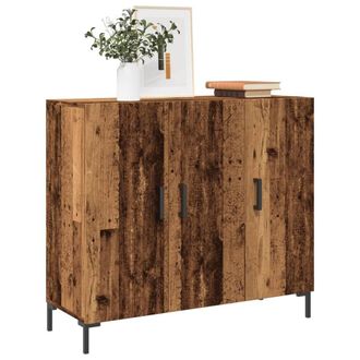 Berkfield Home Sideboard Old Wood 90x34x80 cm Engineered Wood in Brown | Size: 90 x 34 x 80 cm