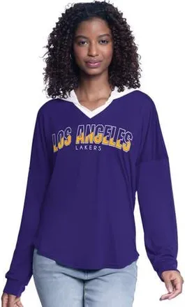 G-III 4Her by Carl Banks Womens G-III 4Her by Carl Banks Purple Los Angeles Lakers Bench Player Oversized Long Sleeve Hooded Top at Nordstrom, Size X-Large