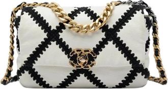 Chanel Pre-owned 19 Flap Bag - Dames - Vintage Schoudertas - Wit - ONE Size - Leer - Vintage