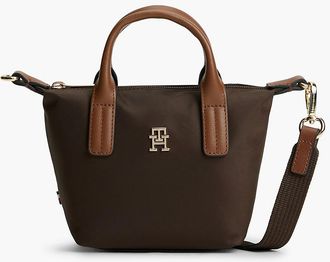 Tommy Hilfiger Womens Monogram Micro Tote Bag - Fondant Brown