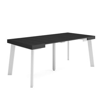 Skraut Home Mesa Consola Extensible, Mesa Comedor Plegable, 180, Para 8 Comensales, Patas De Madera, Estilo Moderno, Negro - Skraut Home