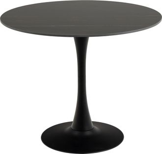 Furniture To Go Malta Ceramic Round Dining Table in Black 90x75cm