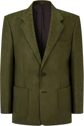 Man On The Boon. tweed-fabric blazer - men - Wool - 54 - Green