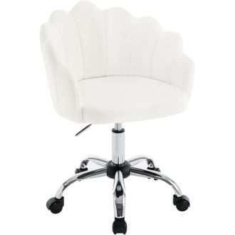 Woltu Woltu - Petal Back Scallop Chair-Cream White