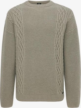 Genti Cable Roundneck | Light Taupe