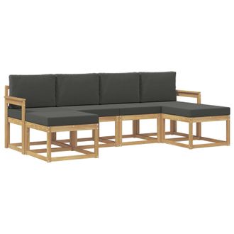 vidaXL Conjunto De Sof&aacute;s De Exterior 6 Pcs Blanco Y Antracita Vidaxl