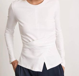 Tanya Taylor Long Sleeve Kelsey Top In Optic White