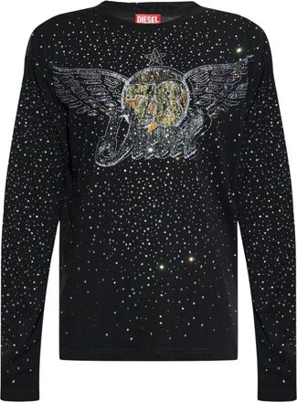 Diesel T-Edro-Crt-Ls-C T-Shirt - Heren - Longsleeves - Zwart - L - Katoen - Tops