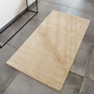 Nazar Rugs Alfombra beige con dibujo arqueado - 80x150