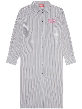 Diesel D-Lun striped shirt dress - women - Cotton - 36 - Blue