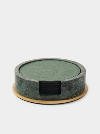 Giobagnara Positano Marble Coasters with Holder (Set of 6)
