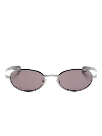 Gucci oval-frame sunglasses - unisex - Acetate/Metal - 53 - 001 dark ruthenium