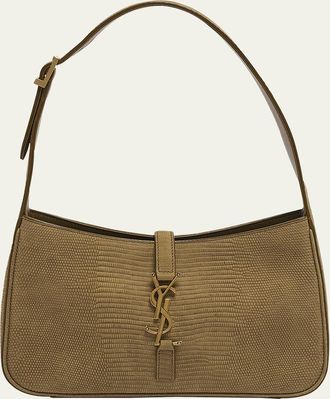 Saint Laurent Le 5 A 7 Shoulder Bag in Lizard-Effect Leather