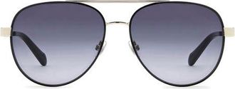 Fossil 58mm Gradient Pilot Sunglasses in Light Gold/Dark Grey at Nordstrom
