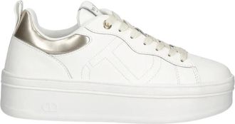 Twinset 252Tcp 024 Veterschoenen met plateauzool - Dames - Sneakers - Wit - 41 EU - Leer - Schoenen