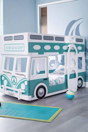 Julian Bowen Campervan Bunk Bed in Teal | Size: Single