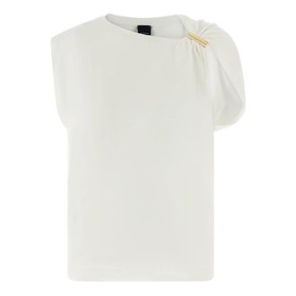 Pinko T-Shirts, female, White, Size: XS Melody Supima Cotton Stretch Top