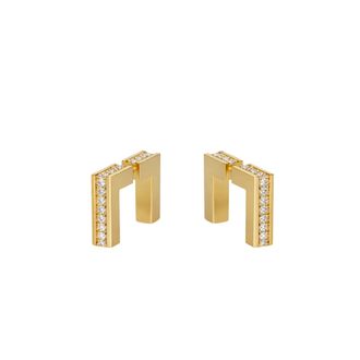 Elisabetta Franchi Earrings with rhinestones - female - Elisabetta Franchi - Earrings - Yellow - ONE SIZE - Accessories